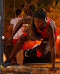 Caterine Ibargüen participando en Exatlón de Estados Unidos. Foto: Instagram @triplecibarguen