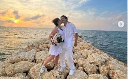 Alina Lozano cumplió su sueño y se ‘casó’ con Jim en una playa en Cartagena